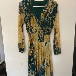 Green floral maxi dress